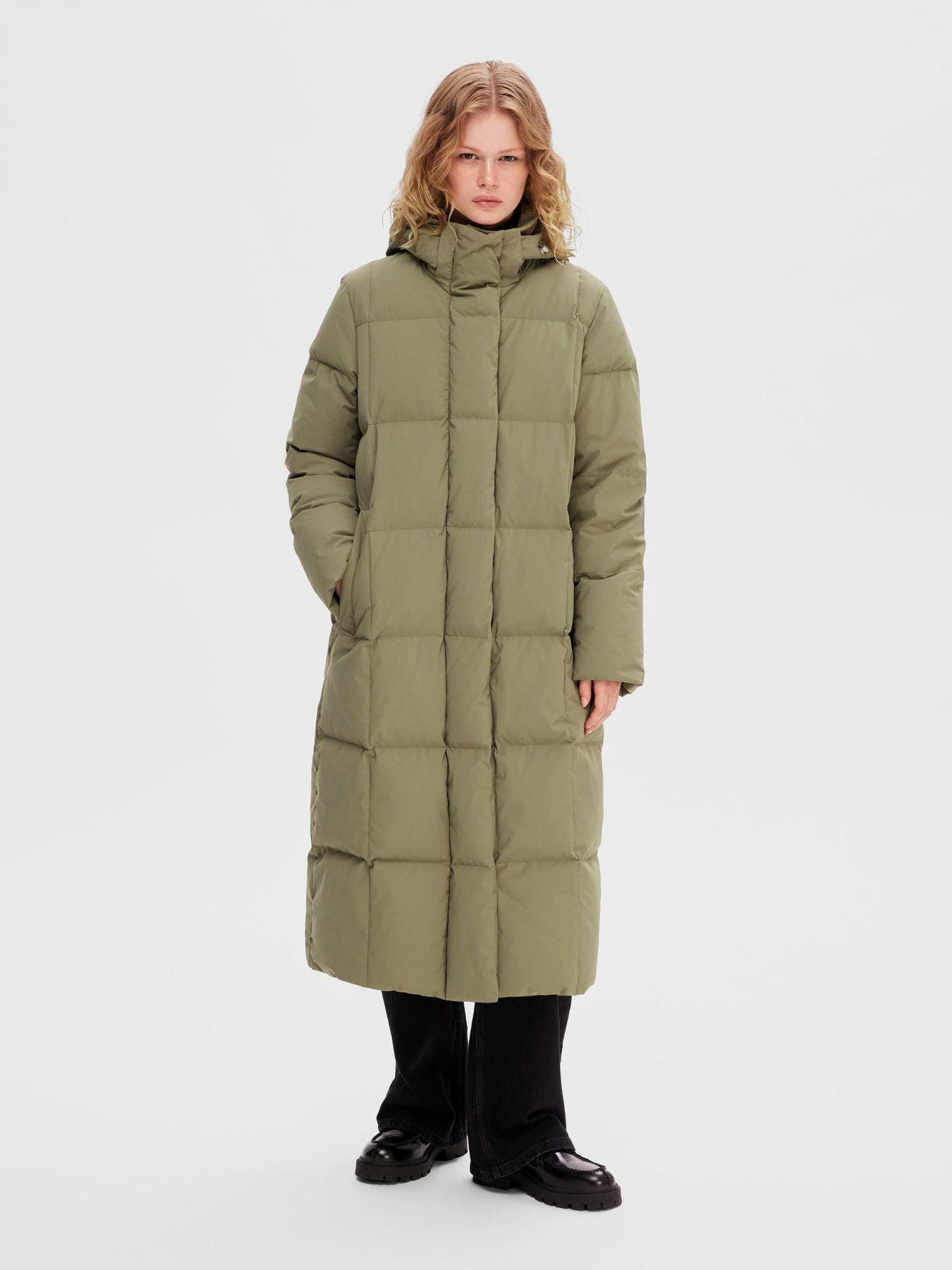 Nita Redown Coat - Dusky Green