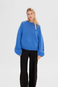 Suanne Ls Knit O-Neck - Nebulas Blue