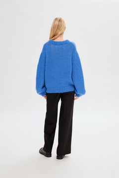 Suanne Ls Knit O-Neck - Nebulas Blue