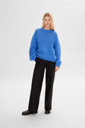Suanne Ls Knit O-Neck - Nebulas Blue