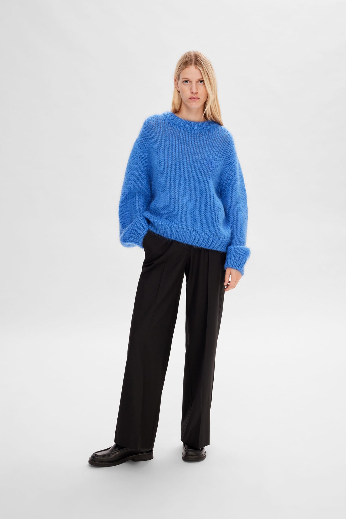Suanne Ls Knit O-Neck - Nebulas Blue