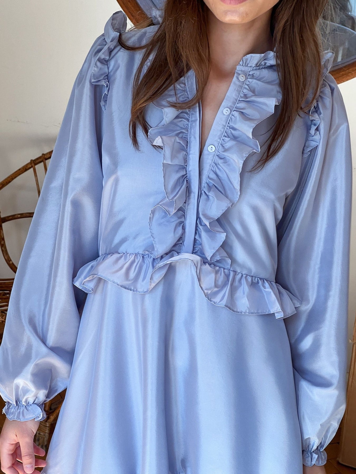Zinka Solid Dress - Light Blue