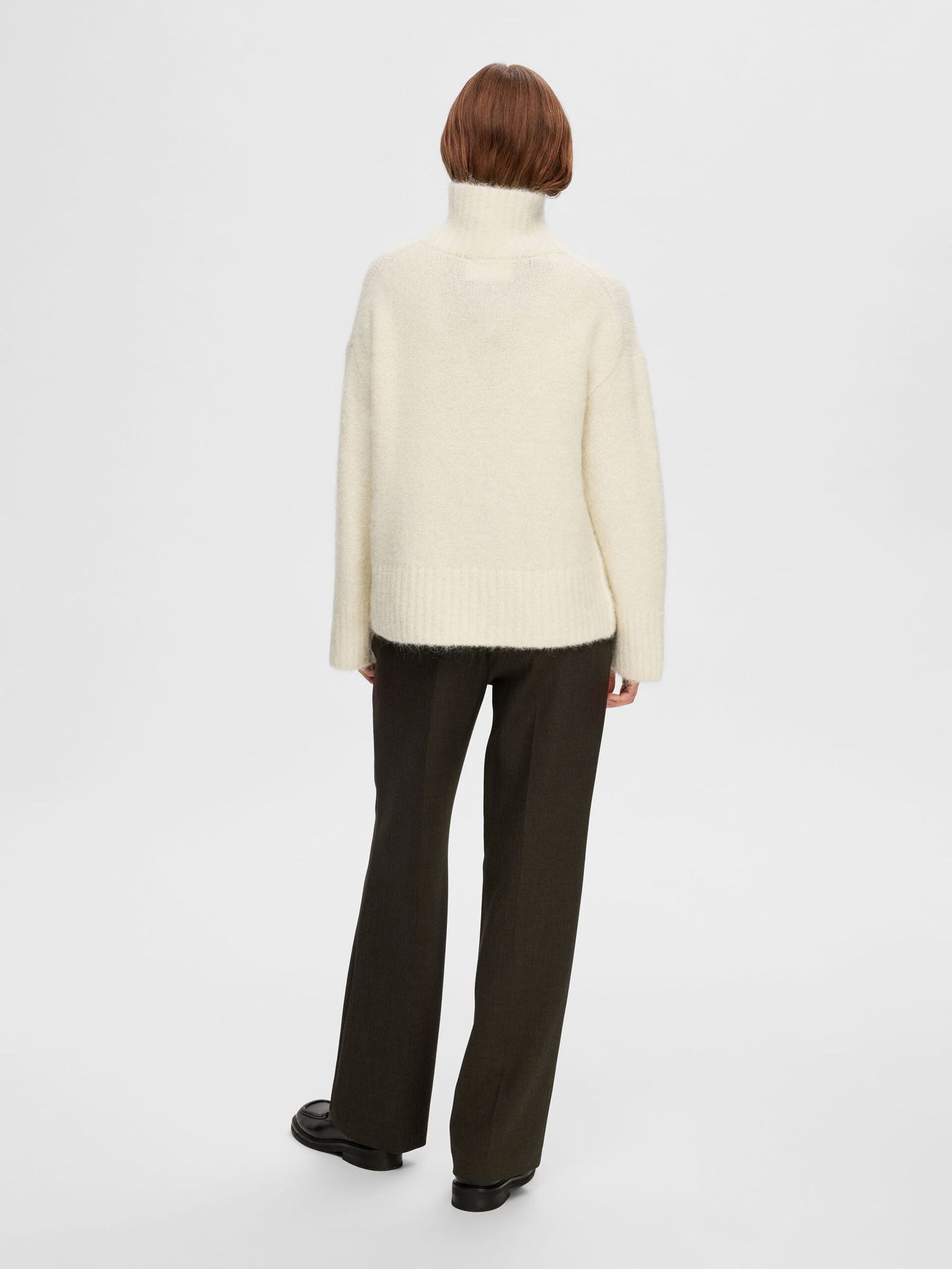 Gabella Ls Knit High-Neck W - Birch Melange