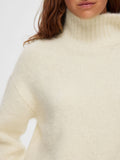 Gabella Ls Knit High-Neck W - Birch Melange