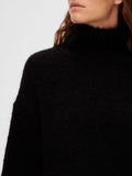 Gabella Ls Knit High-Neck W - Black