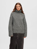 Gabella Ls Knit High-Neck W - Light Grey Melange