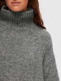 Gabella Ls Knit High-Neck W - Light Grey Melange
