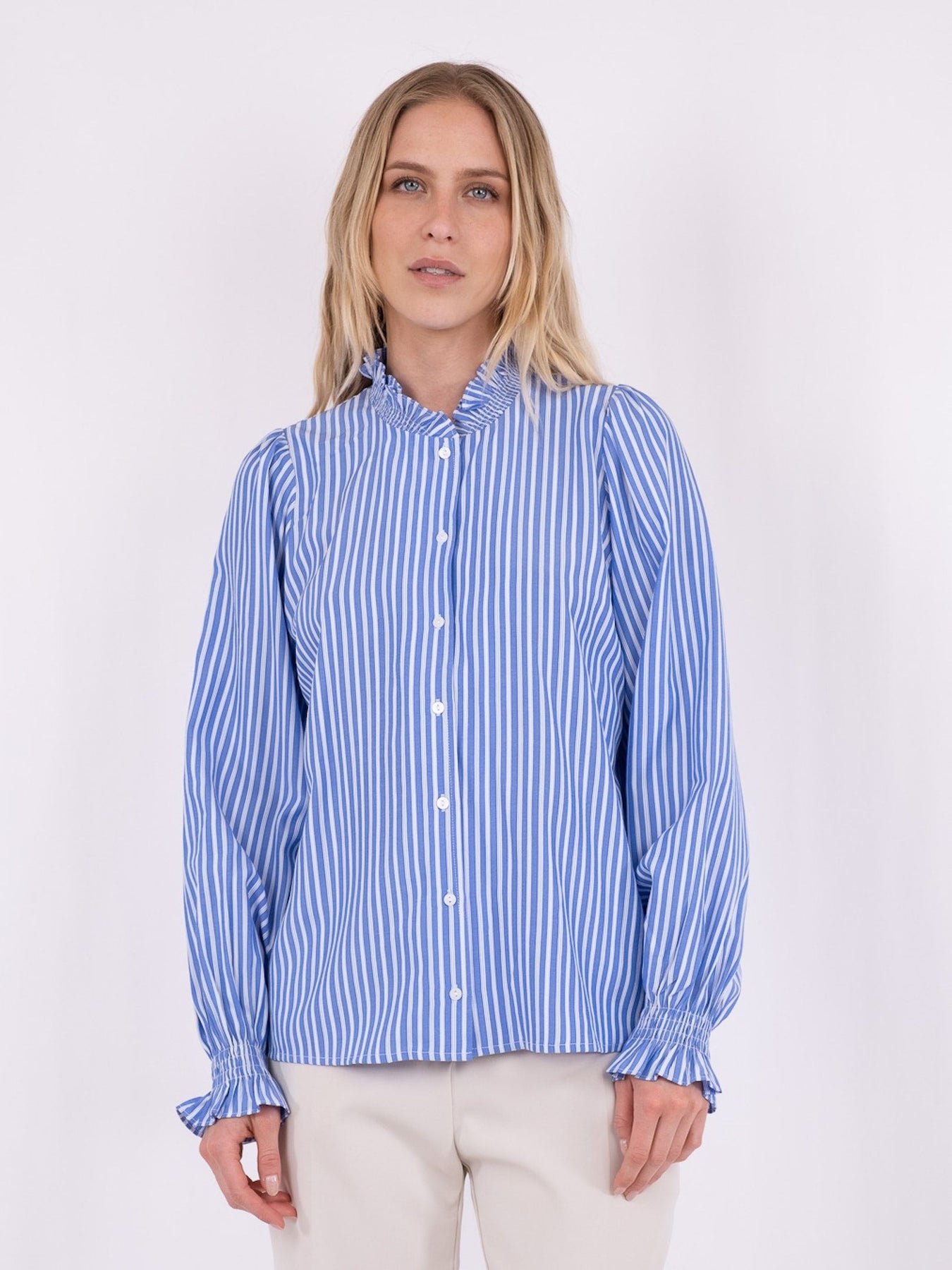Brianna Stripe Blouse - Blue