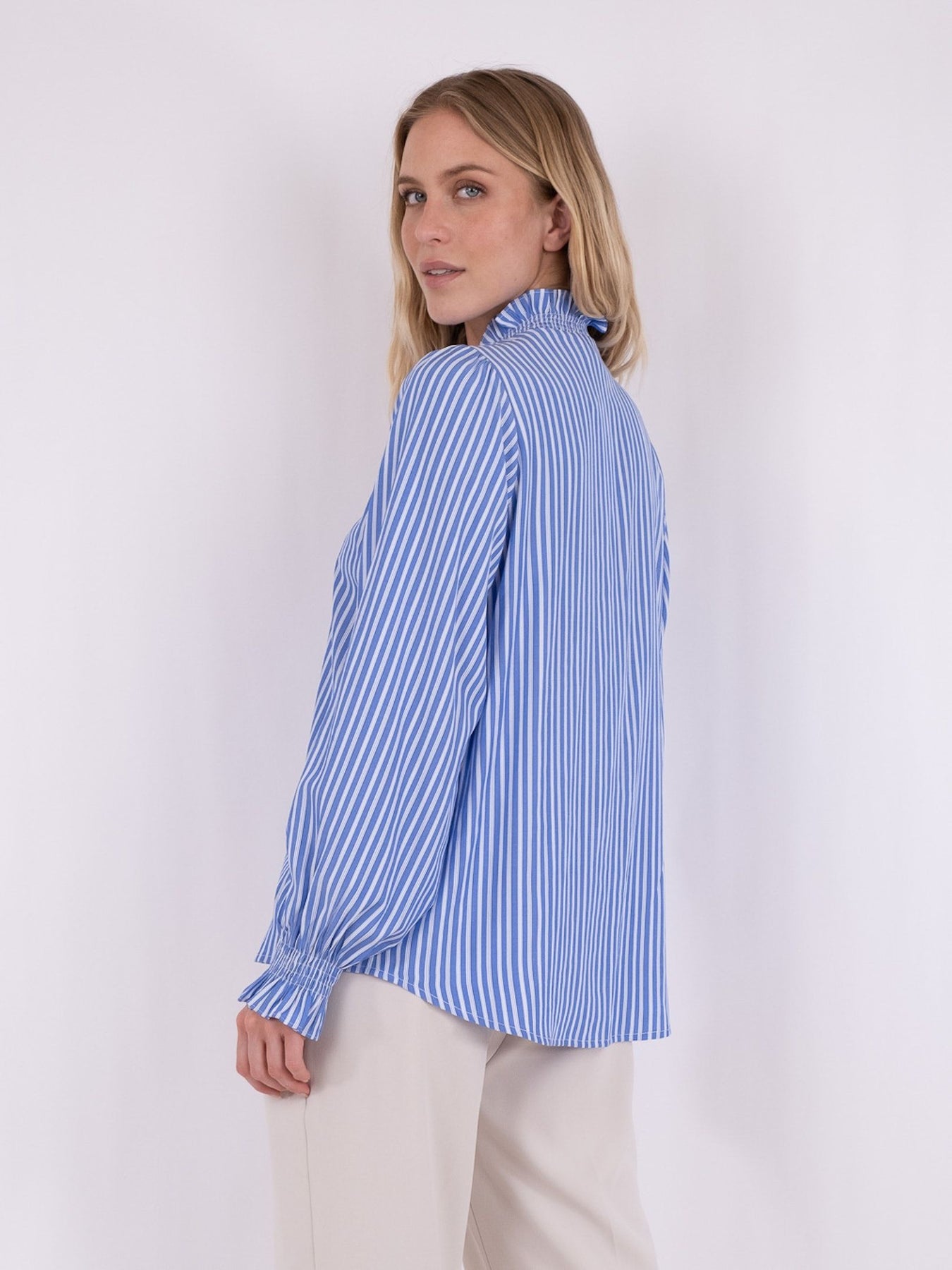 Brianna Stripe Blouse - Blue