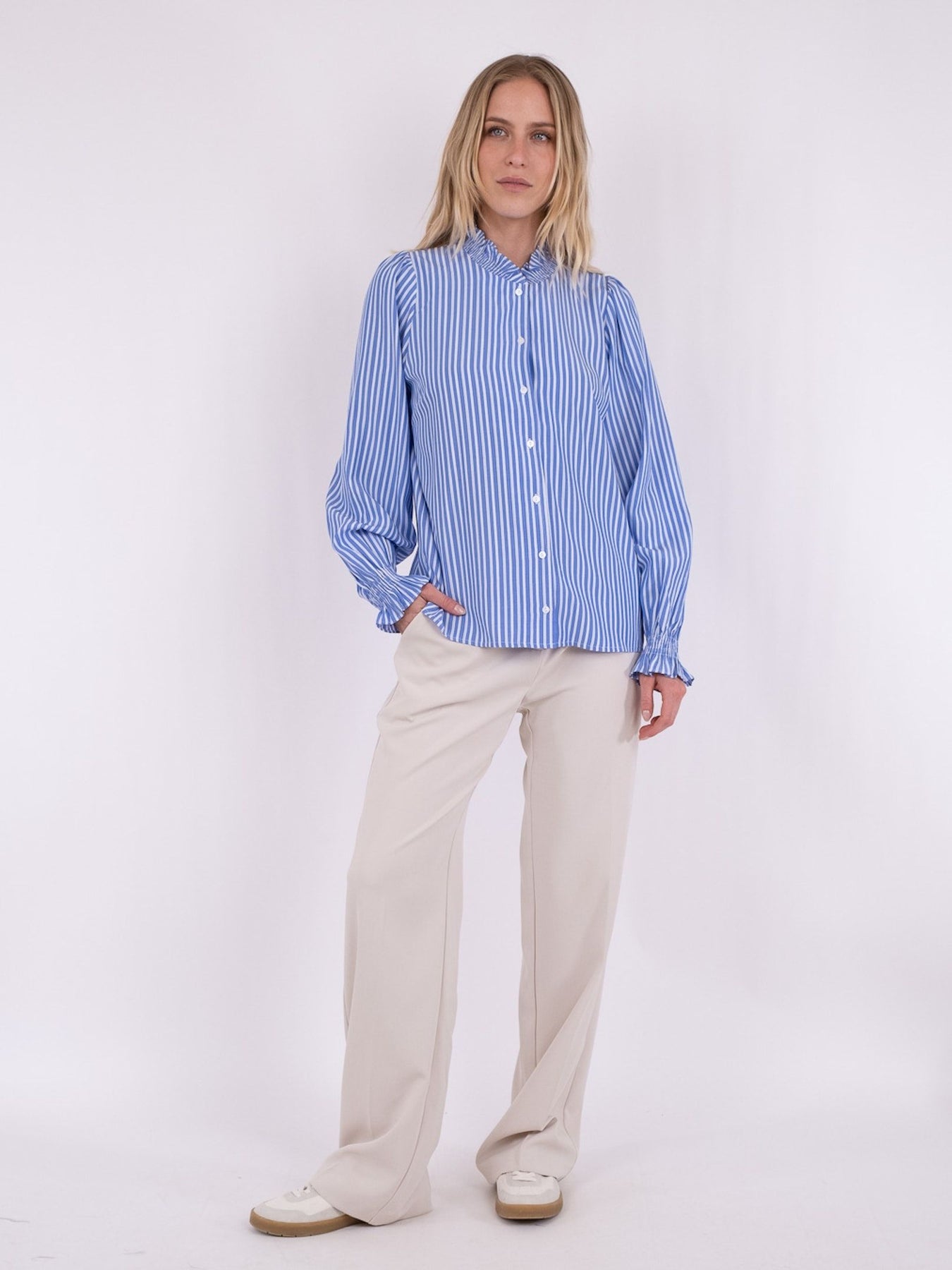 Brianna Stripe Blouse - Blue