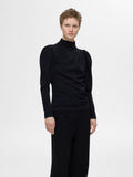 Fenja Ls T-Neck Top - Dark Sapphire