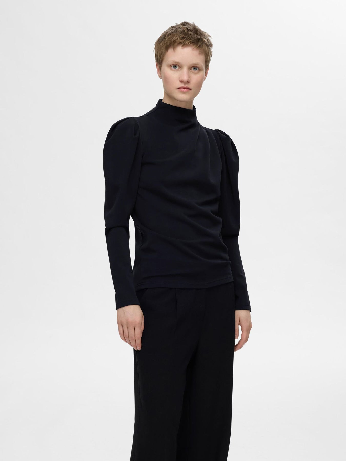 Fenja Ls T-Neck Top - Dark Sapphire