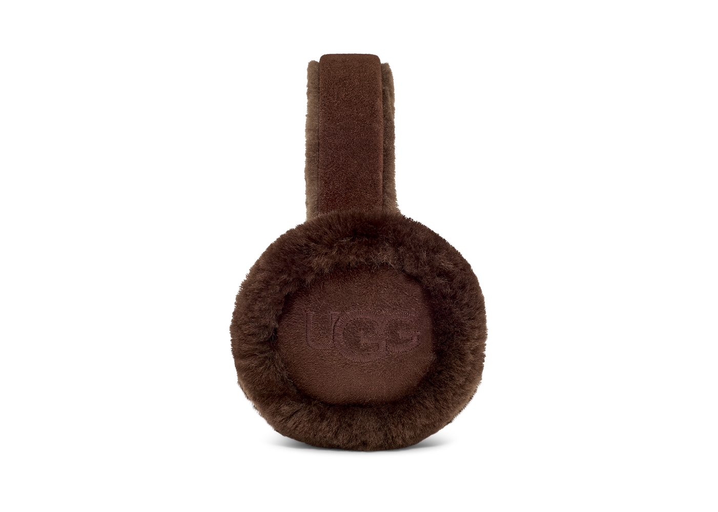 W Sheepskin Embroidery Earmuff - Burnt Cedar