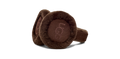 W Sheepskin Embroidery Earmuff - Burnt Cedar