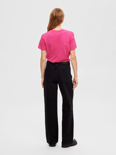 Myessential Ss O-Neck Tee - Fuchsia Purple