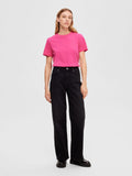 Myessential Ss O-Neck Tee - Fuchsia Purple