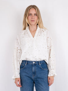Micah Emb Blouse - White