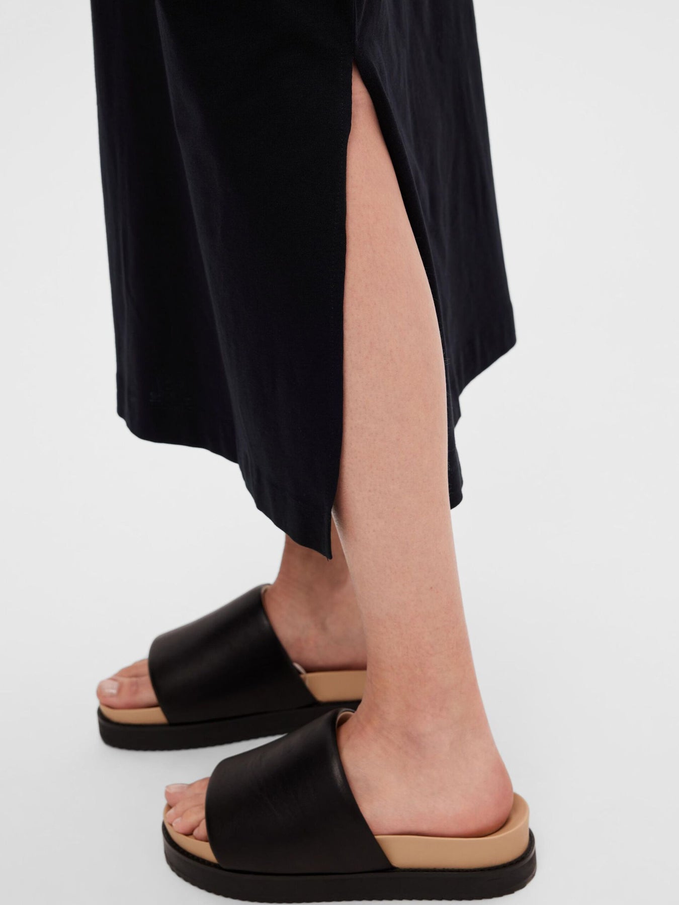Essential Ss Ankle Tee Dress - Black