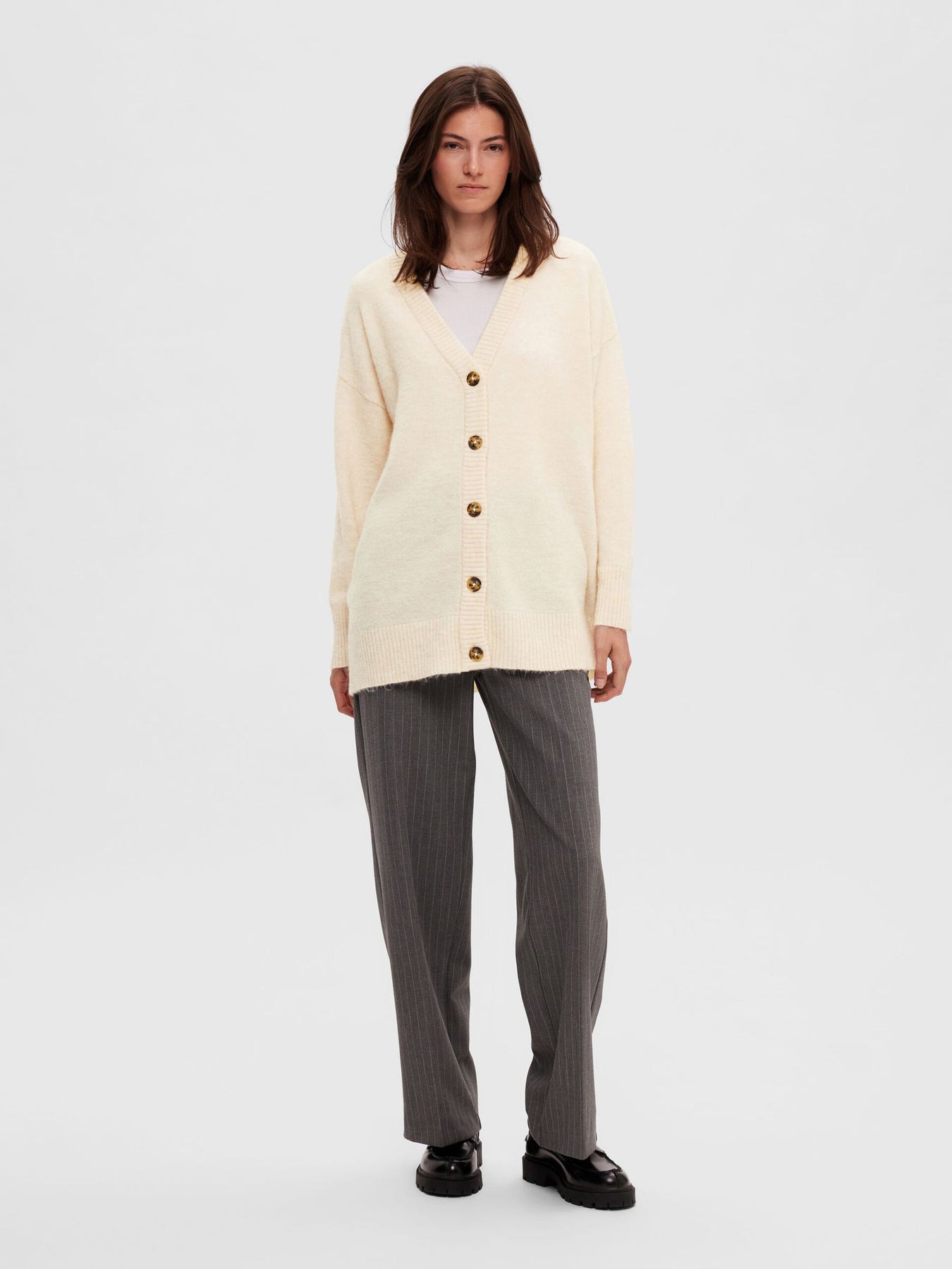 Maline LS Knit Long Cardigan - Birch