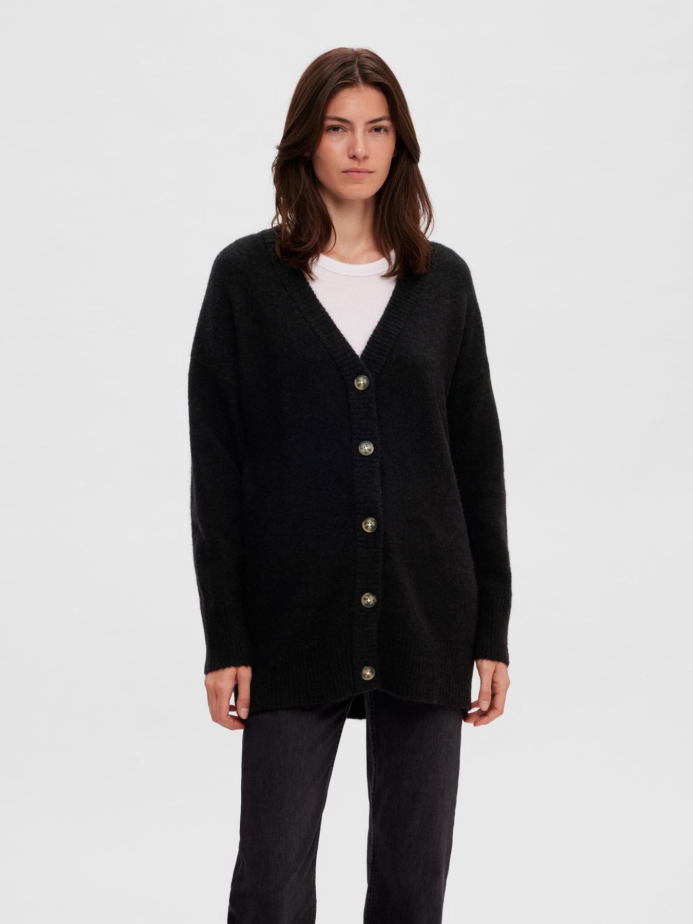 Maline LS Knit Long Cardigan - Black