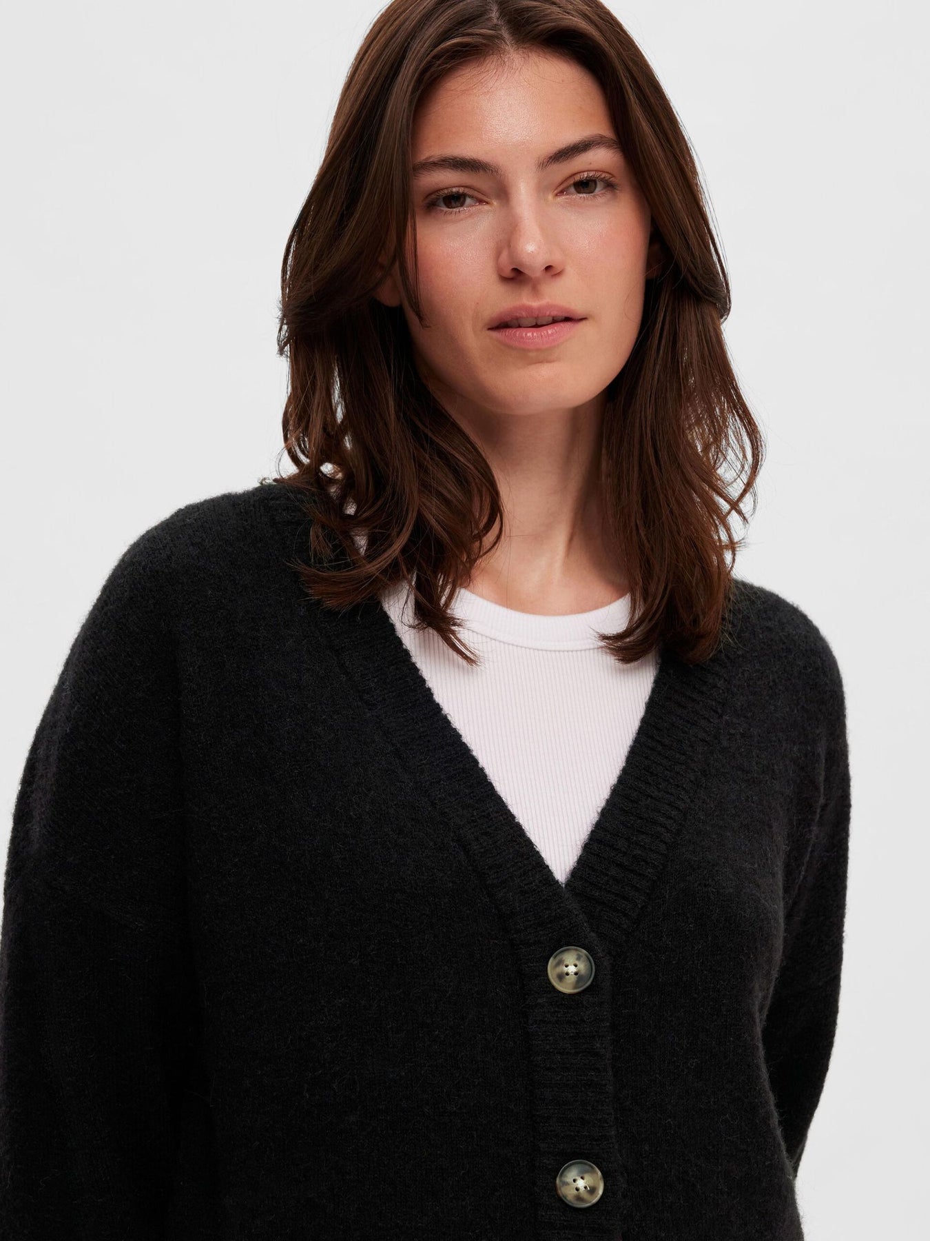 Maline LS Knit Long Cardigan - Black