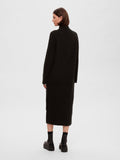 Maline LS Knit Dress High Neck - Black