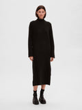 Maline LS Knit Dress High Neck - Black