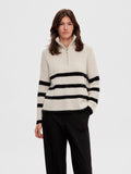 Maline Ls Knit Half Zip - Birch Black