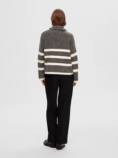 Maline LS Knit Half Zip - Medium Grey Melange Birch