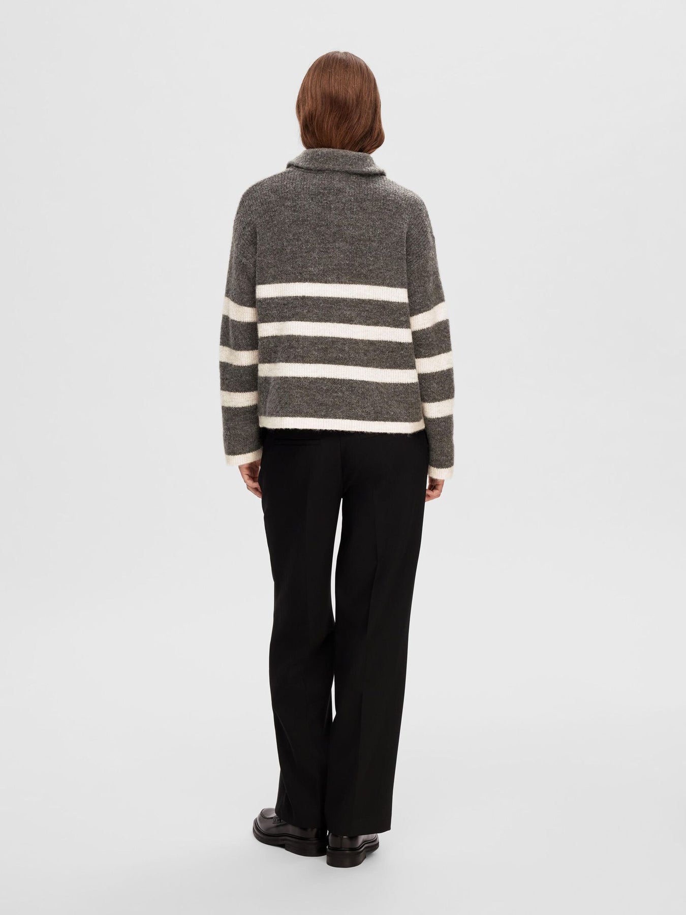 Maline LS Knit Half Zip - Medium Grey Melange Birch