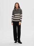 Maline LS Knit Half Zip - Medium Grey Melange Birch