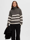 Maline LS Knit Half Zip - Medium Grey Melange Birch