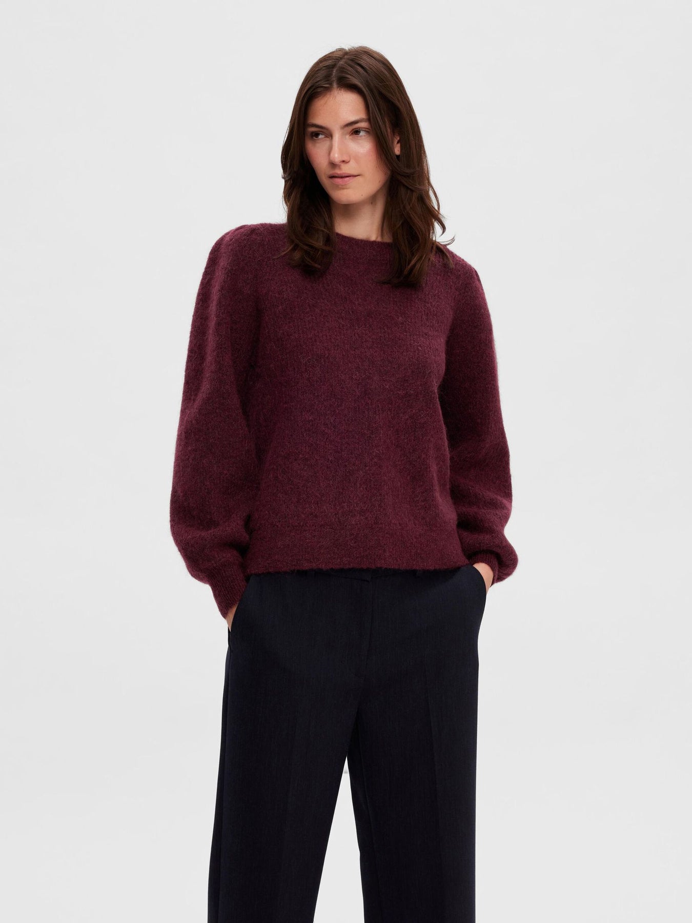 Mola Mia Ls Knit O-Neck - Windsor Wine