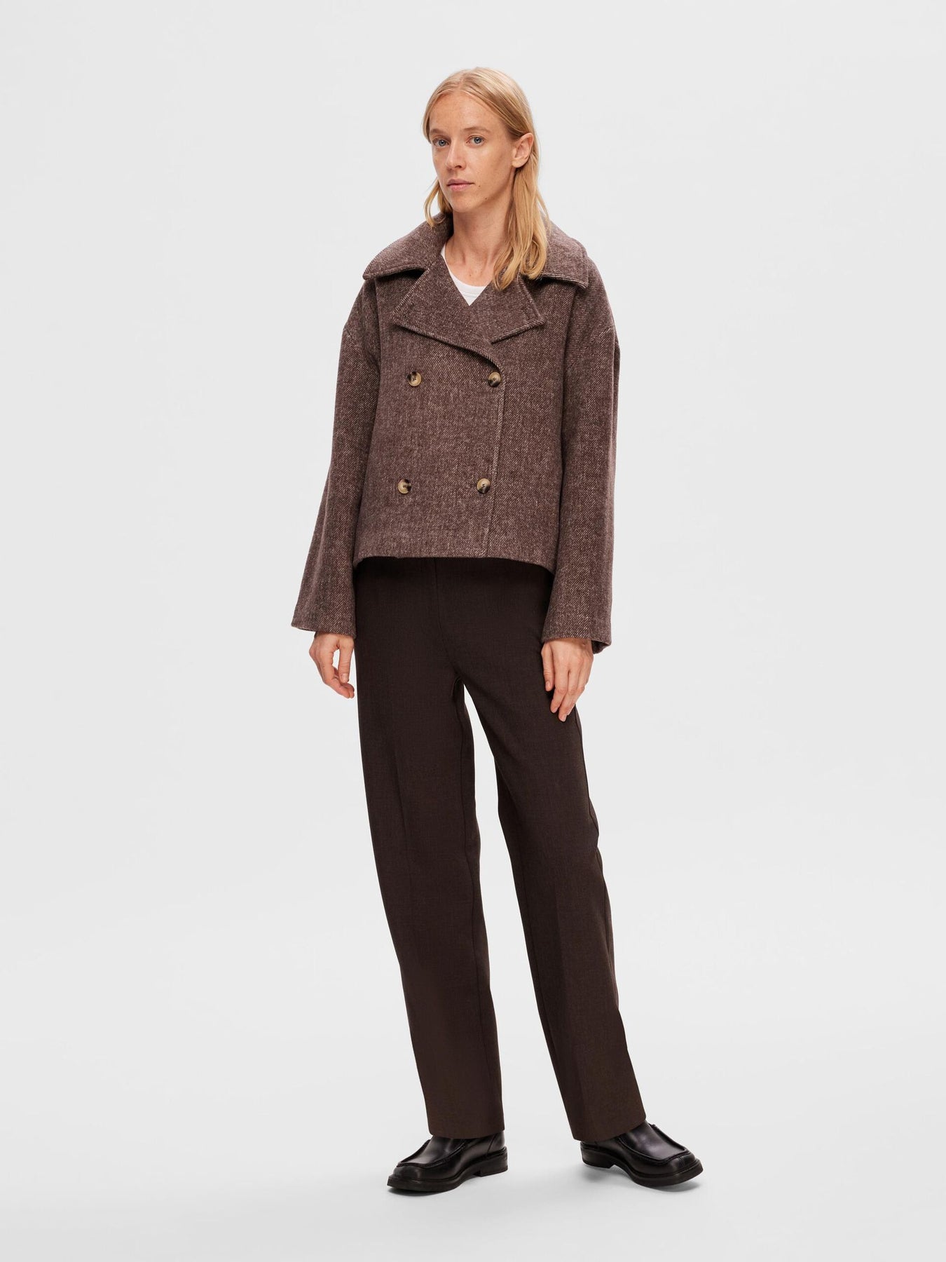 Bitta Short Wool Jacket - Java Melange