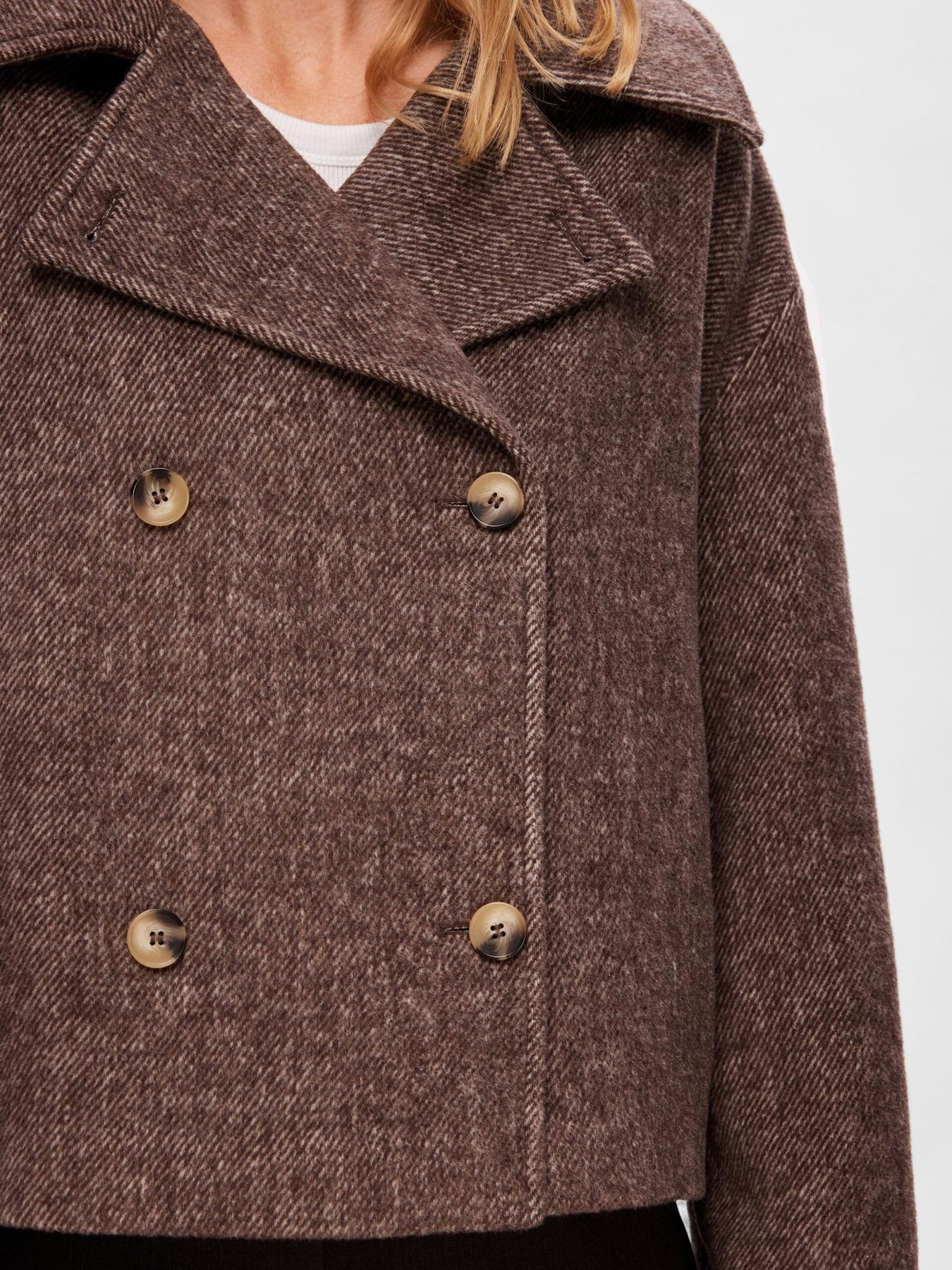 Bitta Short Wool Jacket - Java Melange