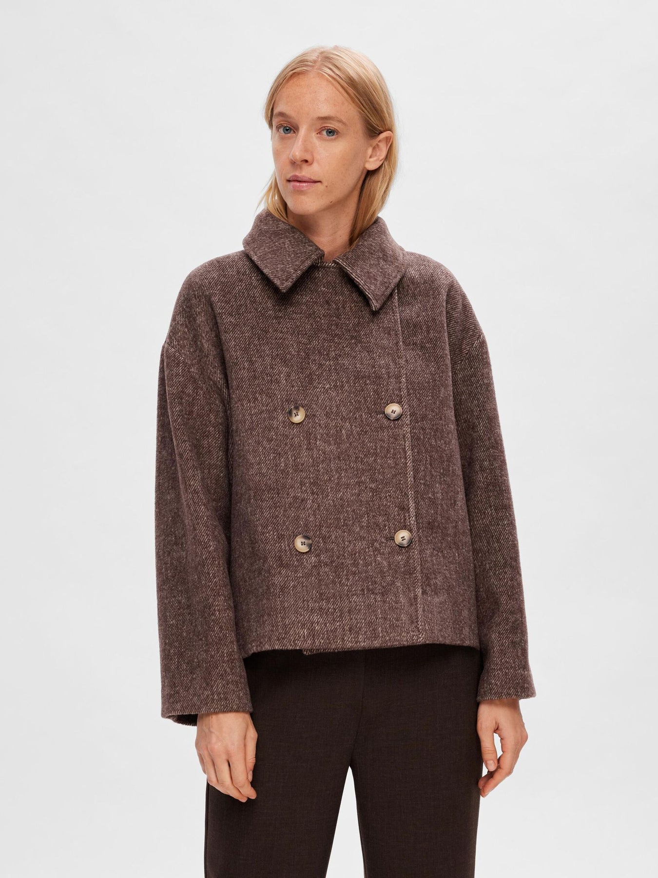 Bitta Short Wool Jacket - Java Melange