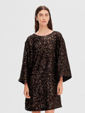Mallie SS Short Sequins Dress B - Java