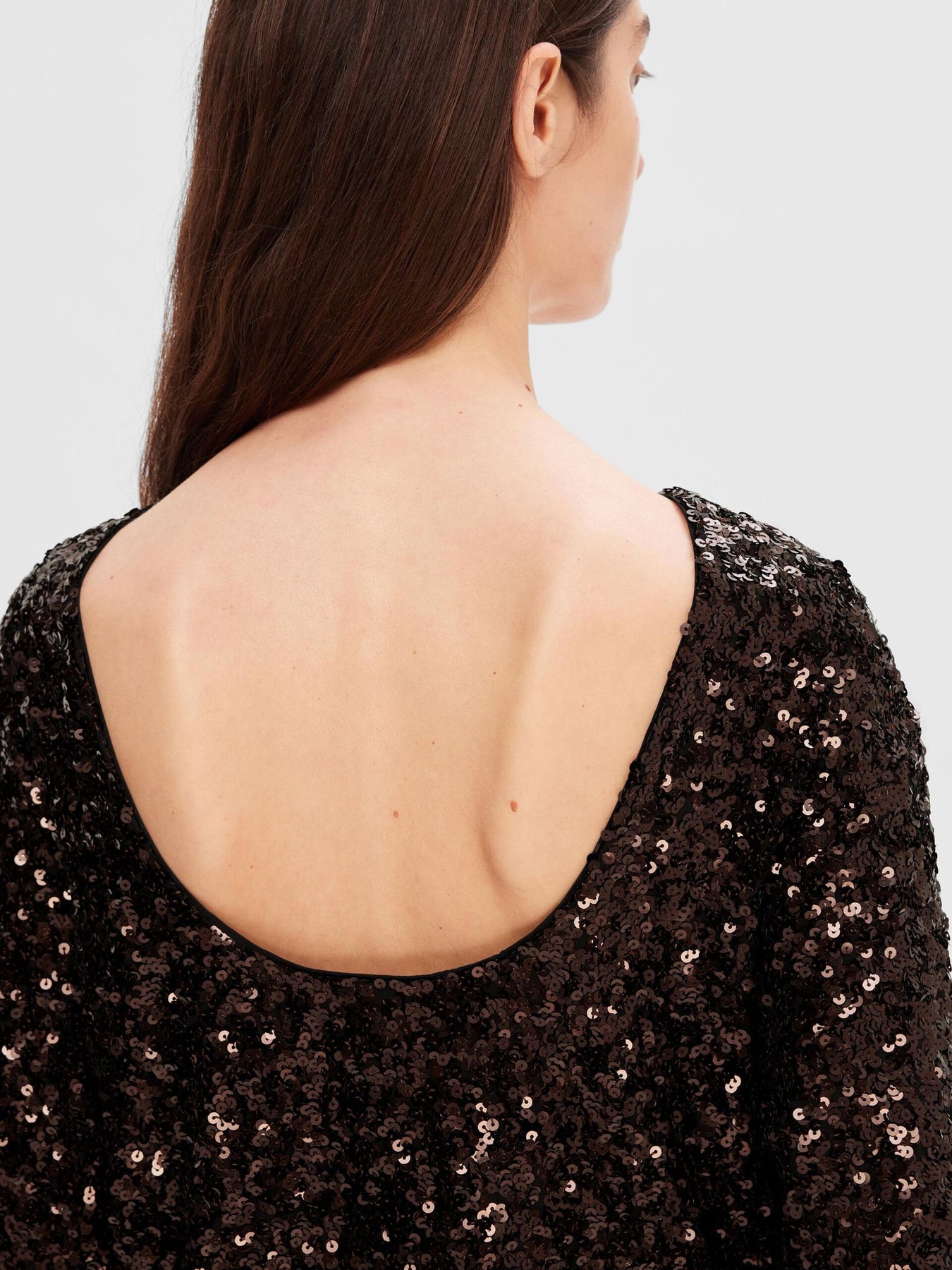 Mallie SS Short Sequins Dress B - Java