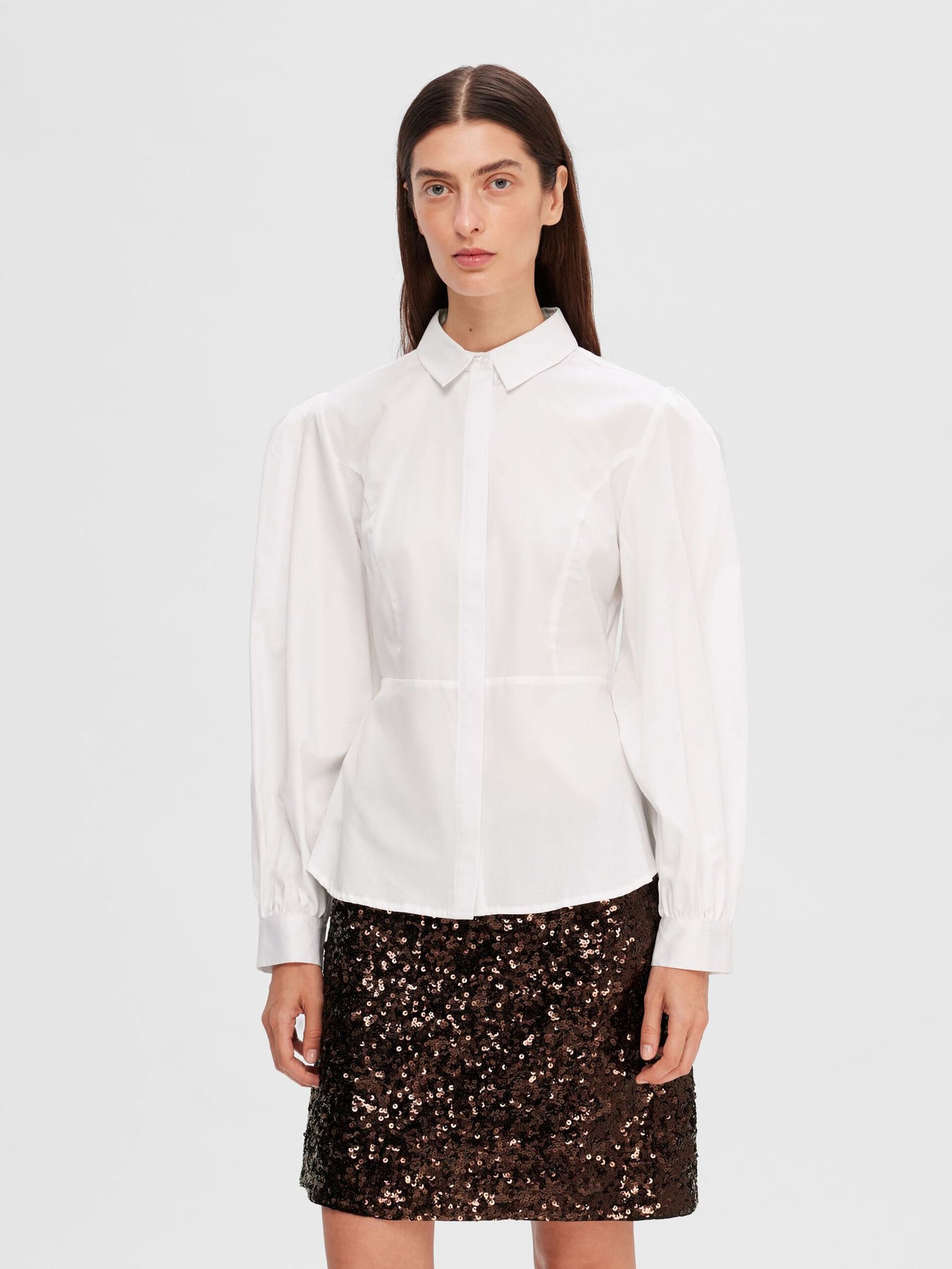 Vivi LS Fitted Shirt B - Snow White