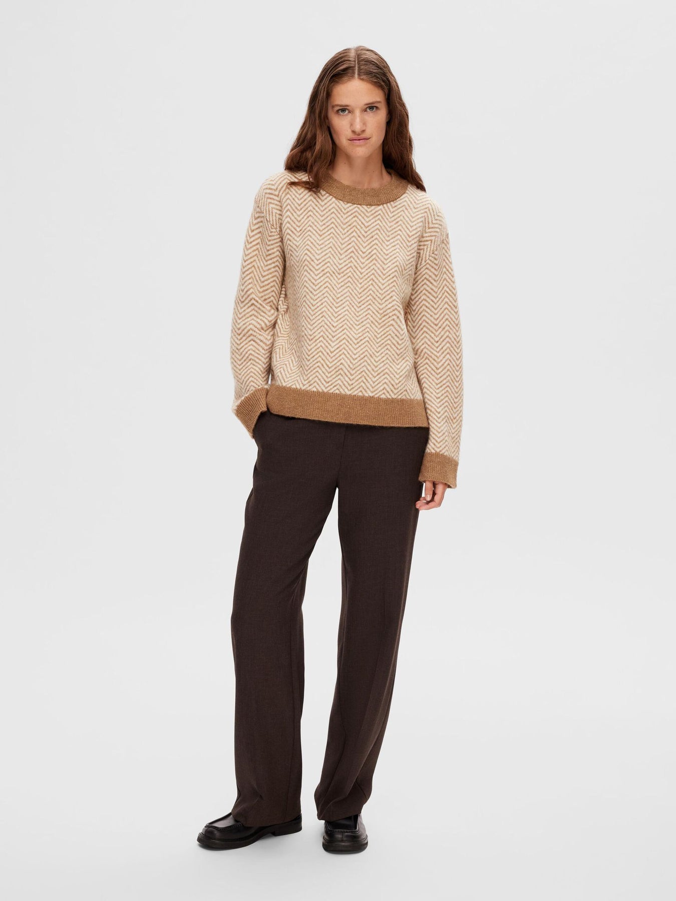Heri LS Knit O-Neck - Toasted Coconut Birch
