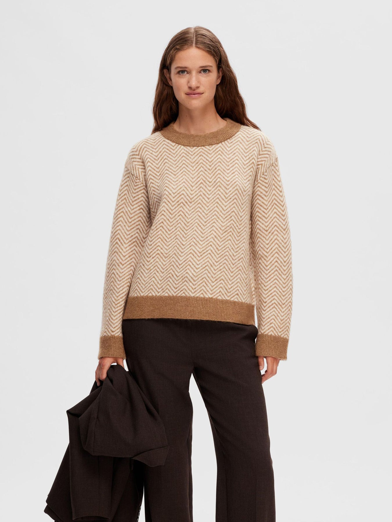 Heri LS Knit O-Neck - Toasted Coconut Birch