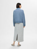Sia Ras Ls Knit Zipper Kofta - Endless Sky Melange