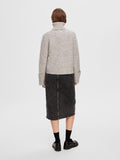 Sia Ras LS Knit Rollneck - Light Grey Melange