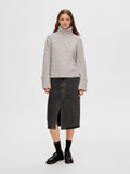 Sia Ras LS Knit Rollneck - Light Grey Melange