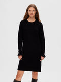 Sia Ras Frill LS Knit Dress - Black