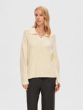 Hilma Liva LS Polo Neck Knit - Birch