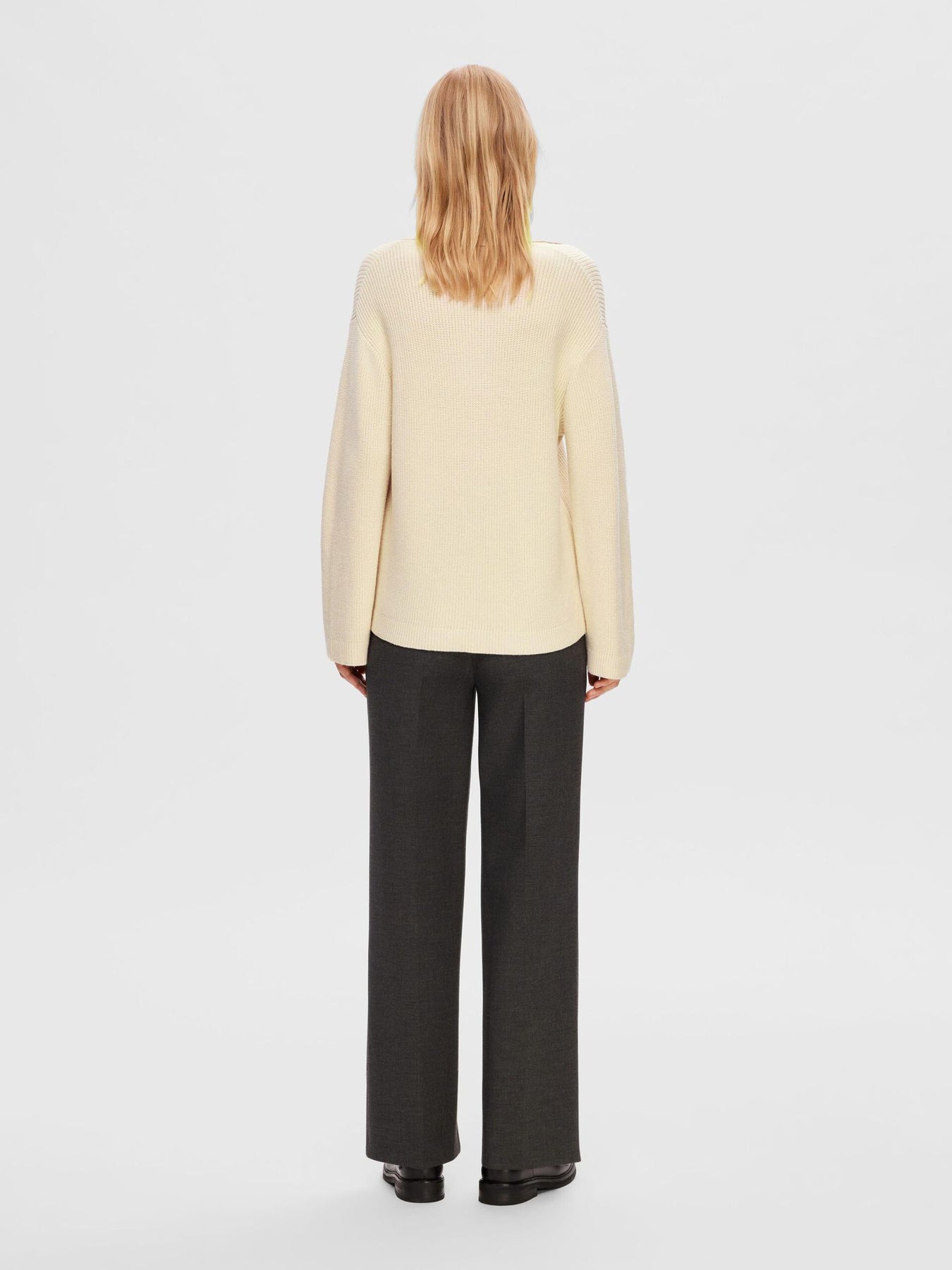 Hilma Liva LS Polo Neck Knit - Birch