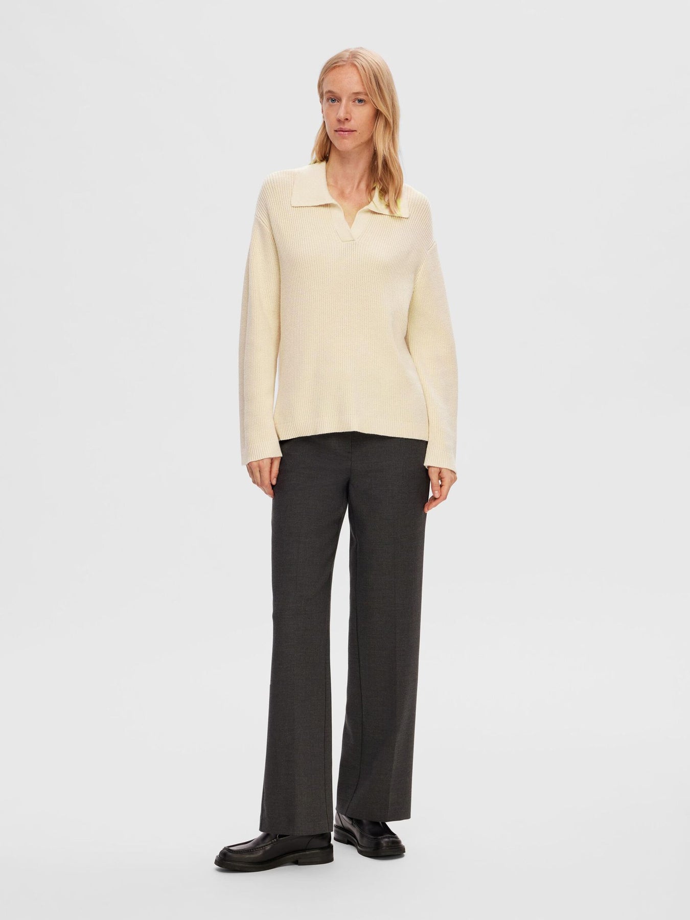 Hilma Liva LS Polo Neck Knit - Birch