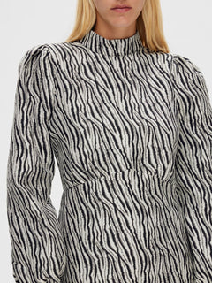 Macie Ls Midi Dress - Black