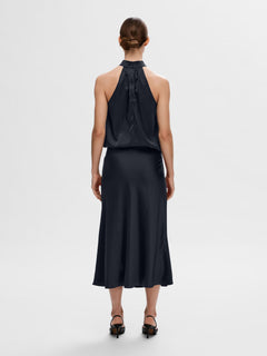 Lena HW Midi Skirt - Dark Sapphire